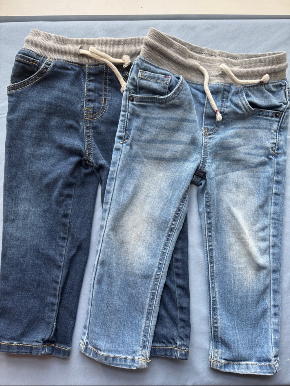 Cat & Jack Light Blue Denim Jeans with Grey Waistband